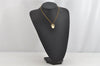 Auth NINA RICCI Imitation Pearl Rhinestone Chain Pendant Necklace Gold 8566J