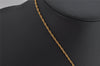 Auth NINA RICCI Imitation Pearl Rhinestone Chain Pendant Necklace Gold 8566J