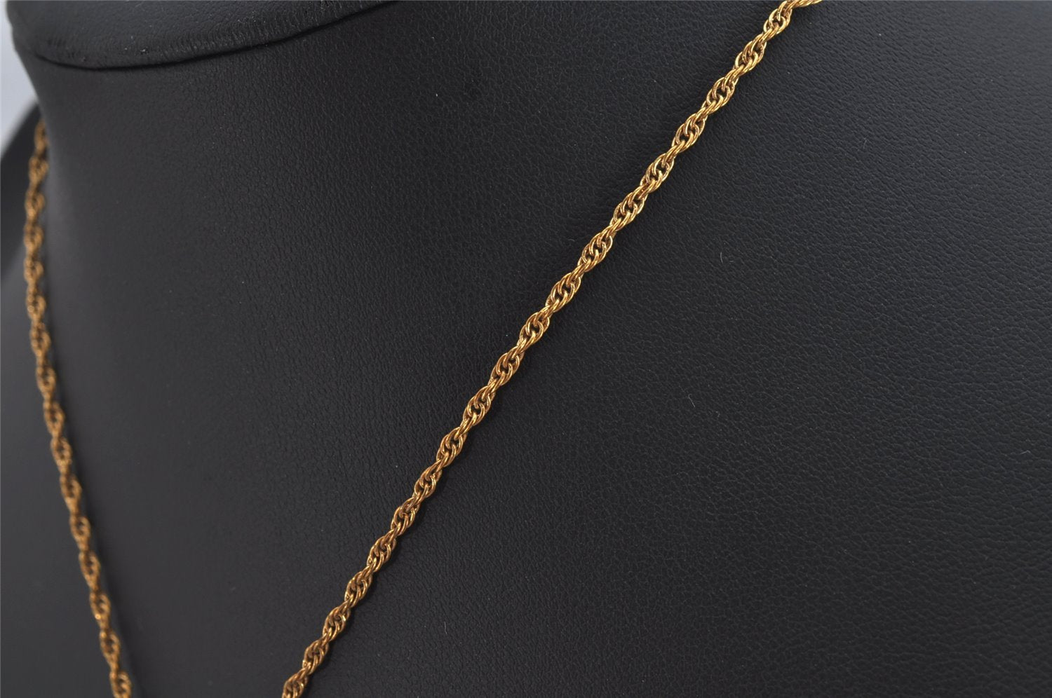 Auth NINA RICCI Imitation Pearl Rhinestone Chain Pendant Necklace Gold 8566J