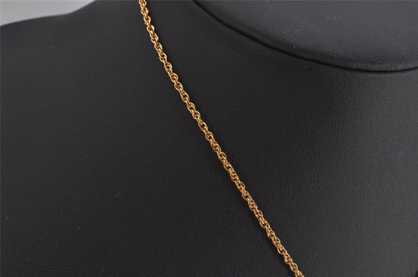 Authentic NINA RICCI Gold Tone Rhinestone Ribbon Chain Pendant Necklace 8567J