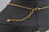 Authentic NINA RICCI Gold Tone Rhinestone Ribbon Chain Pendant Necklace 8567J