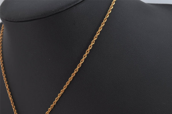 Authentic NINA RICCI Gold Tone Rhinestone Ribbon Chain Pendant Necklace 8567J