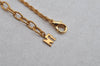 Authentic NINA RICCI Gold Tone Rhinestone Ribbon Chain Pendant Necklace 8567J