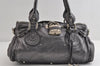 Authentic Chloe Vintage Paddington Leather Shoulder Hand Bag Metallic Gray 8568I