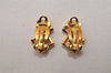 Authentic NINA RICCI Vintage Clip-on Logo Motif Earrings Accessory Gold 8568J