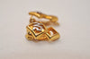 Authentic NINA RICCI Vintage Clip-on Logo Motif Earrings Accessory Gold 8568J