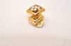 Authentic NINA RICCI Vintage Clip-on Logo Motif Earrings Accessory Gold 8568J