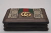 Authentic GUCCI Web Sherry Line Double G Bifold Wallet GG PVC 523155 Brown 8569I