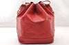 Authentic Louis Vuitton Epi Noe Shoulder Drawstring Bag Red M44007 LV 8571I