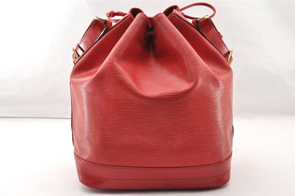 Authentic Louis Vuitton Epi Noe Shoulder Drawstring Bag Red M44007 LV 8571I