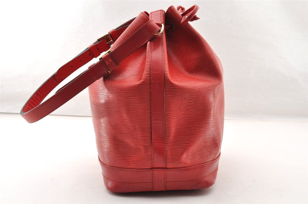 Authentic Louis Vuitton Epi Noe Shoulder Drawstring Bag Red M44007 LV 8571I