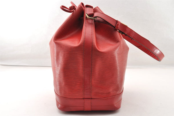 Authentic Louis Vuitton Epi Noe Shoulder Drawstring Bag Red M44007 LV 8571I