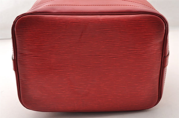 Authentic Louis Vuitton Epi Noe Shoulder Drawstring Bag Red M44007 LV 8571I