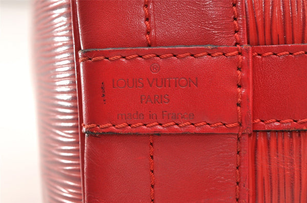 Authentic Louis Vuitton Epi Noe Shoulder Drawstring Bag Red M44007 LV 8571I