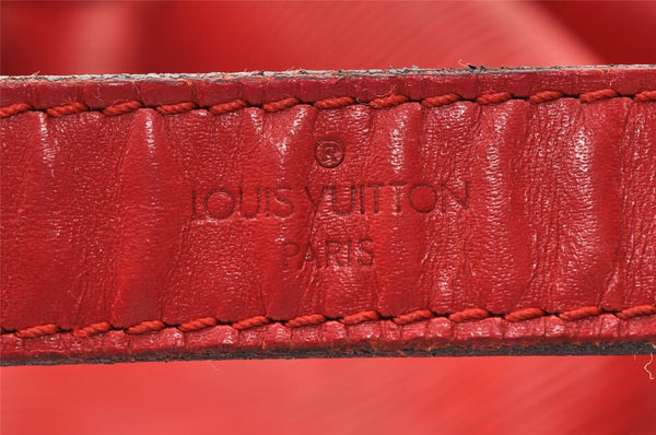 Authentic Louis Vuitton Epi Noe Shoulder Drawstring Bag Red M44007 LV 8571I