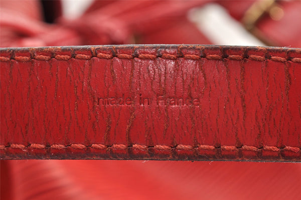 Authentic Louis Vuitton Epi Noe Shoulder Drawstring Bag Red M44007 LV 8571I