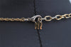 Authentic NINA RICCI Gold Tone Rhinestone Chain Pendant Necklace Junk 8571J