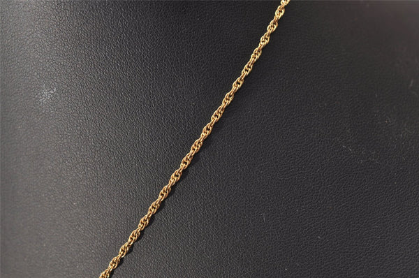 Authentic NINA RICCI Gold Tone Rhinestone Chain Pendant Necklace Junk 8571J