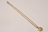 Authentic NINA RICCI Gold Tone Rhinestone Chain Pendant Necklace Junk 8571J