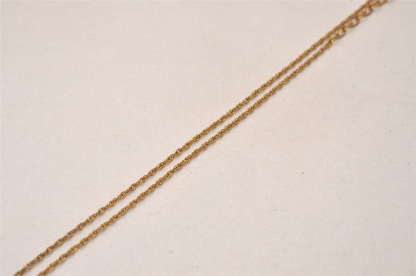 Authentic NINA RICCI Gold Tone Rhinestone Chain Pendant Necklace Junk 8571J