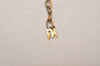 Authentic NINA RICCI Gold Tone Rhinestone Chain Pendant Necklace Junk 8571J