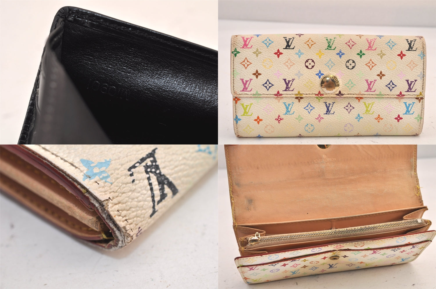 Authentic Louis Vuitton Epi Monogram Multicolor Wallet Pass Card Case 4Set 8572M