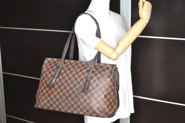 Authentic Louis Vuitton Damier Chelsea Shoulder Tote Bag N51119 LV 8573I