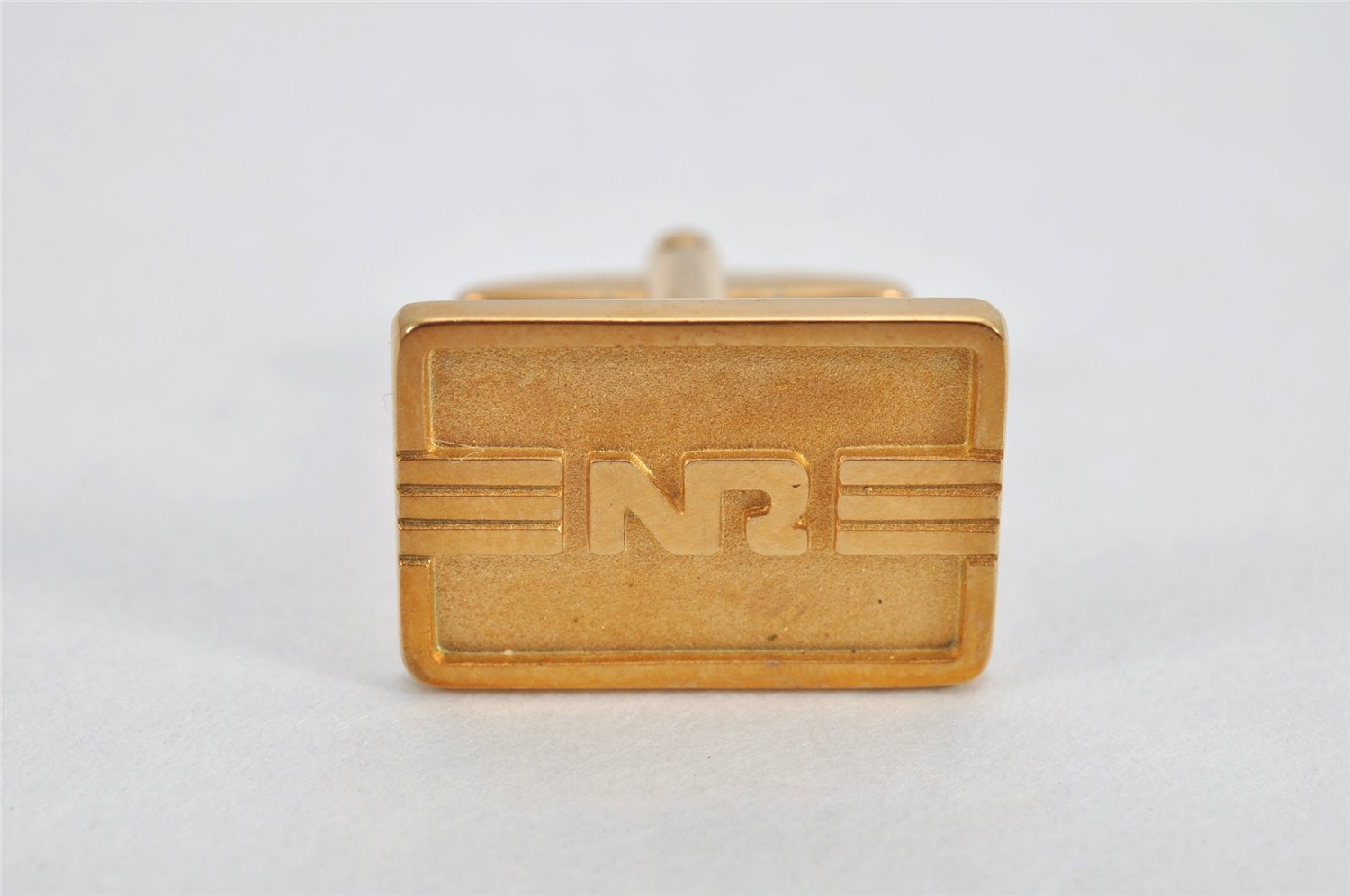 Authentic NINA RICCI Vintage Gold Tone Logo Cuffs 8573J