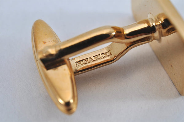 Authentic NINA RICCI Vintage Gold Tone Logo Cuffs 8573J