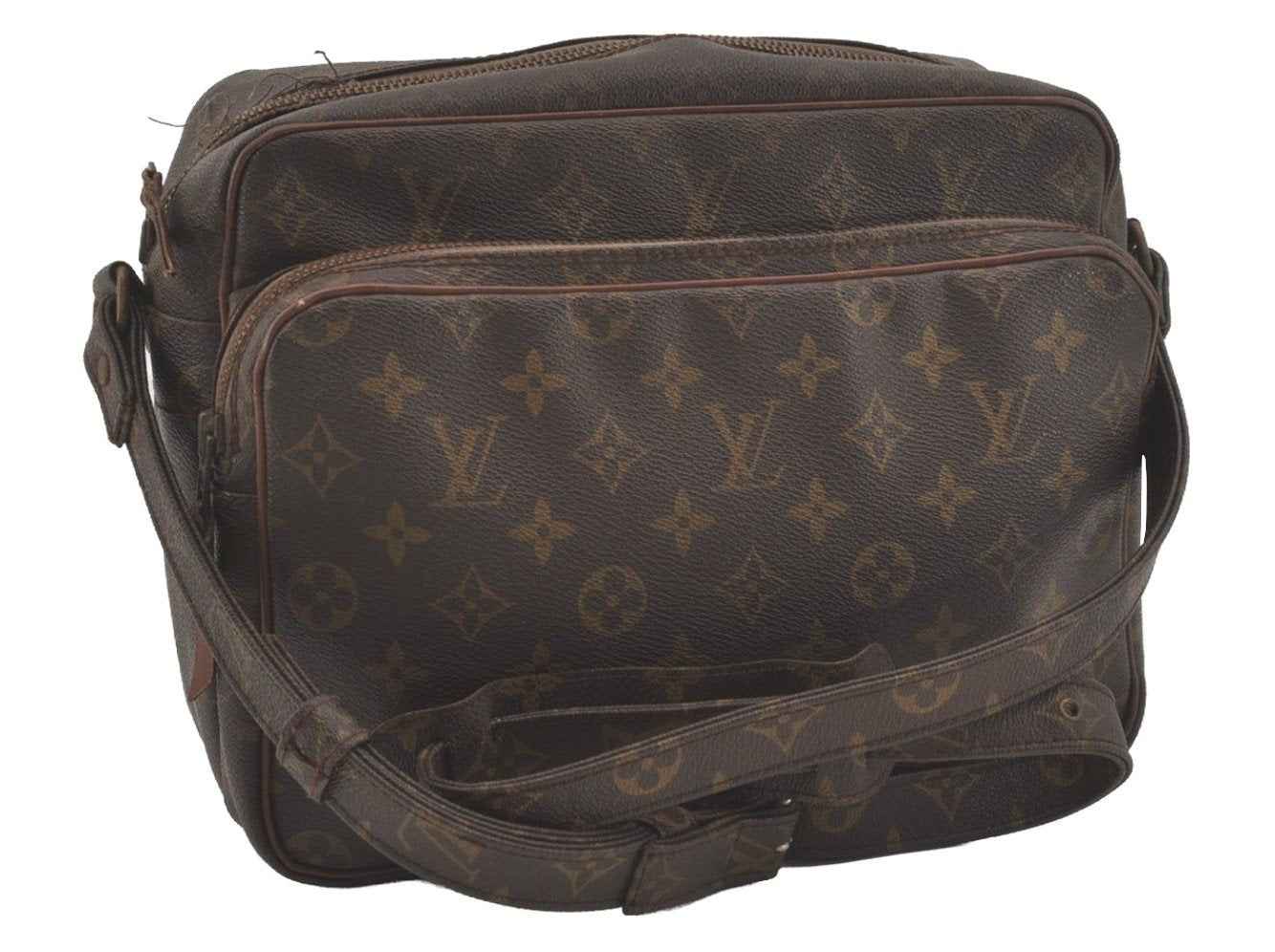 Authentic Louis Vuitton Monogram Nile Shoulder Cross Bag Old Model LV Junk 8574I