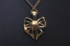 Authentic NINA RICCI Vintage Gold Tone Chain Pendant Necklace 8574J