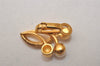 Authentic NINA RICCI Clip-on Rhinestone Imitation Pearl Earrings Gold 8575J