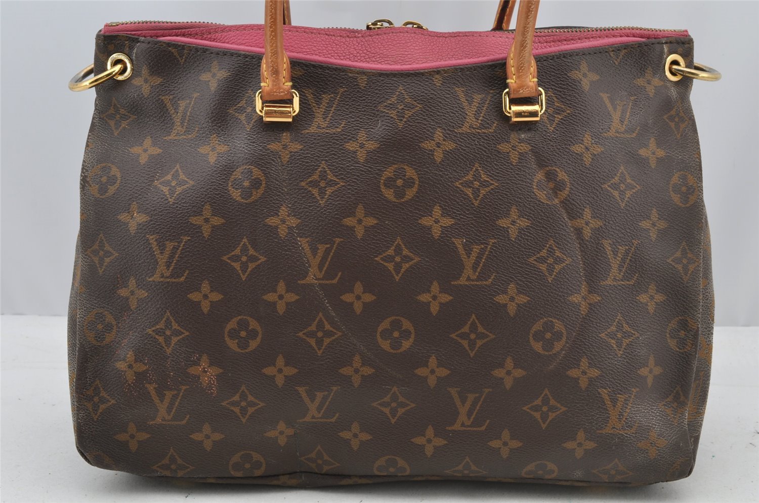 Authentic Louis Vuitton Monogram Pallas 2Way Shoulder Hand Bag M50067 Pink 8576I