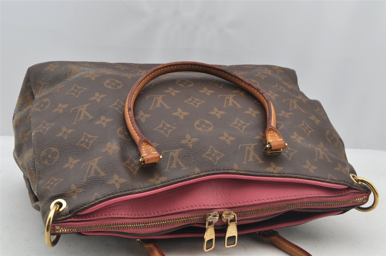 Authentic Louis Vuitton Monogram Pallas 2Way Shoulder Hand Bag M50067 Pink 8576I