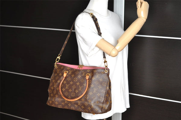 Authentic Louis Vuitton Monogram Pallas 2Way Shoulder Hand Bag M50067 Pink 8576I