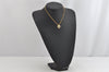 Authentic NINA RICCI Gold Tone Rhinestone Heart Chain Pendant Necklace  8576J