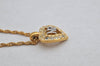 Authentic NINA RICCI Gold Tone Rhinestone Heart Chain Pendant Necklace  8576J