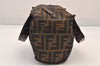 Authentic FENDI Zucca Vintage Hand Bag Purse Nylon Leather Brown 8576M