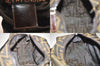 Authentic FENDI Zucca Vintage Hand Bag Purse Nylon Leather Brown 8576M