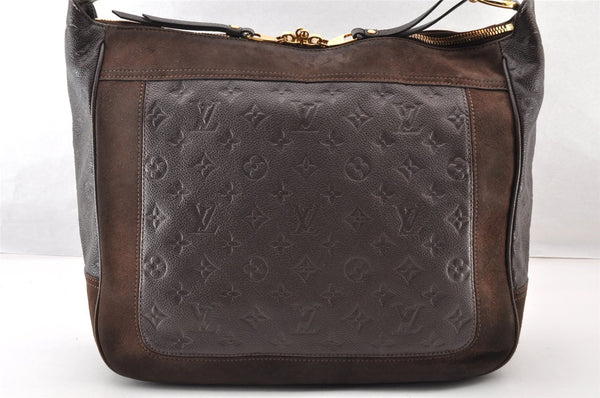 Auth Louis Vuitton Monogram Empreinte Audacieuse MM Shoulder Bag Brown LV 8577I