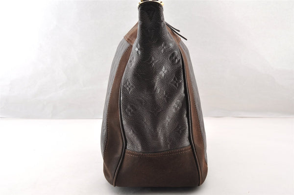 Auth Louis Vuitton Monogram Empreinte Audacieuse MM Shoulder Bag Brown LV 8577I