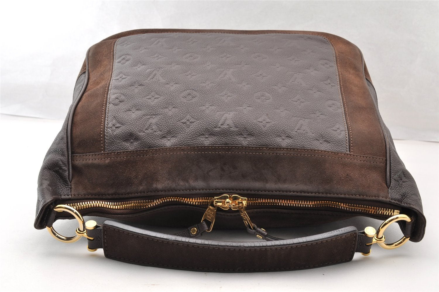 Auth Louis Vuitton Monogram Empreinte Audacieuse MM Shoulder Bag Brown LV 8577I