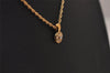 Authentic NINA RICCI Vintage Gold Tone Rhinestone Chain Pendant Necklace  8577J