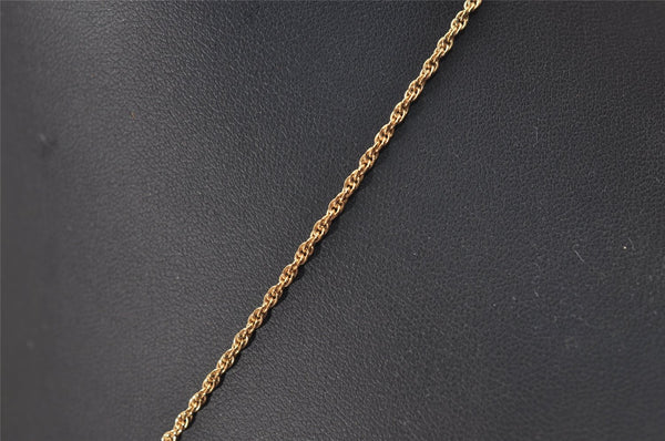 Authentic NINA RICCI Vintage Gold Tone Rhinestone Chain Pendant Necklace  8577J