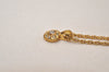 Authentic NINA RICCI Vintage Gold Tone Rhinestone Chain Pendant Necklace  8577J