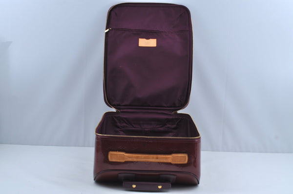 Authentic Louis Vuitton Monogram Vernis Pegase 45 Suitcase M91419 Purple 8578I