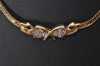 Authentic NINA RICCI Vintage Gold Tone Rhinestone Choker Necklace 8578J