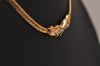 Authentic NINA RICCI Vintage Gold Tone Rhinestone Choker Necklace 8578J