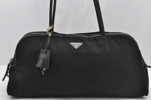 Authentic PRADA Nylon Tessuto Leather Shoulder Hand Bag BR0430 Black 8579I