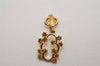 Authentic NINA RICCI Vintage Clip-on Rhinestone Earrings Gold Tone 8579J